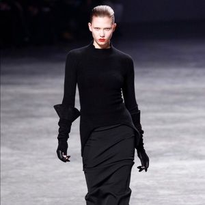 Rick Owens Black Slim Knit Sweater